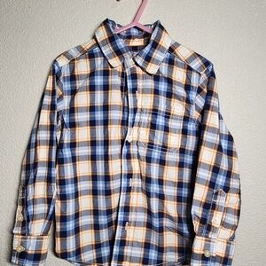 Carter's Blue and Orange Plaid Button Down Shirt